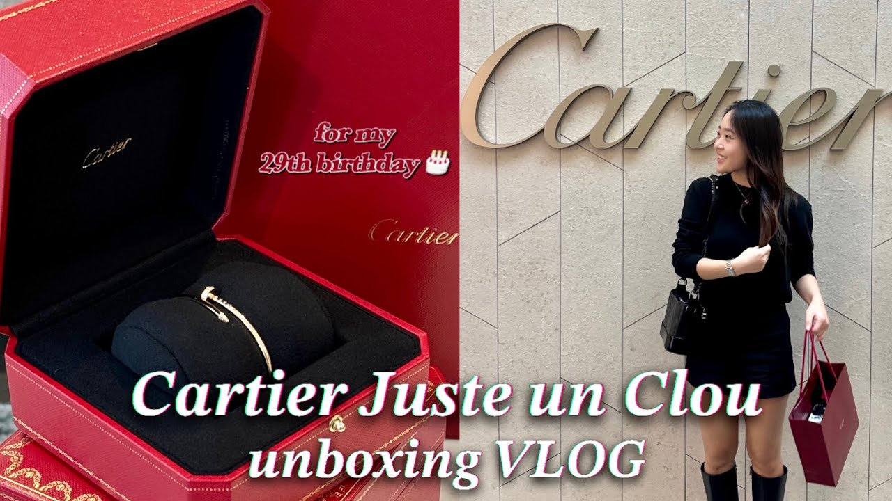 Cartier Diamond Juste un Clou bracelet unboxing | Shop my birthday gift with me!