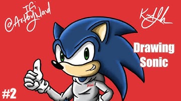 Drawing Sonic the Hedgehog - Sonic Timelapse Drawing - Part 2