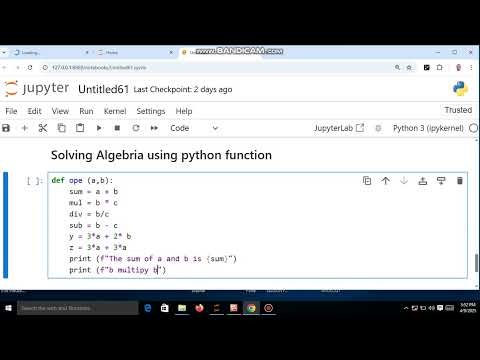 Solving algebra using function in Python - YouTube
