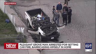 Man in custody after allegedly setting car on fire, prompting SWAT response