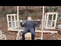 200kg까지 중량 칠 수 있는 나무벤치프레스 / wooden bench press capable of weighing up to 440lb