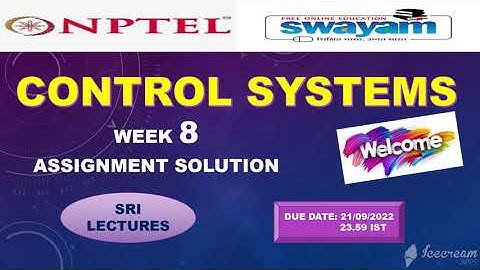 💥WEEK 8💥 🔥CONTROL SYSTEMS ASSIGNMENT ANSWER🔥