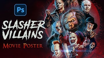 I Made a Classic Slasher Movie Villains Poster in PHOTOSHOP