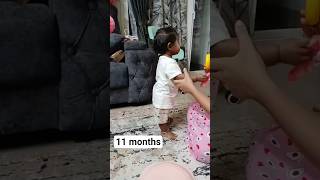 My baby walk for the first time without support #11 months old