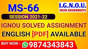 MS-066 Solved Assignment 2021-22 in English, MS 66 Solved Assignment 2022, MS-066 Assignment