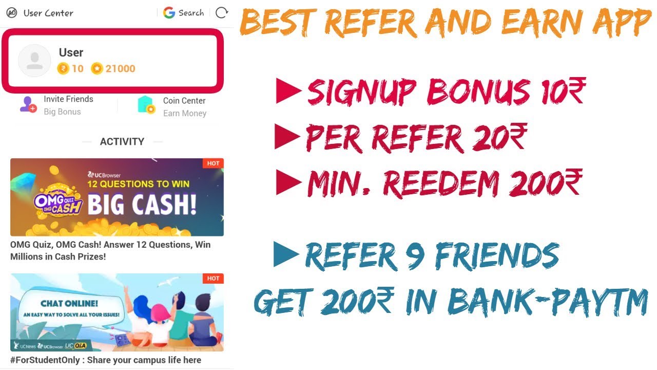 SignUp 10₹🔥Per Refer 20₹💥 |Uc Browser Refer And Earn |Old User And New User |Hindi |The KD Tech