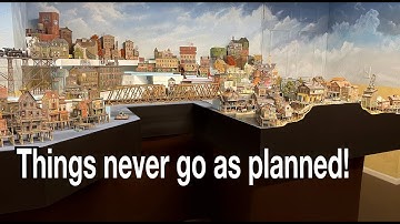 Adding fascia and concrete retaining walls to our model railroad layout!