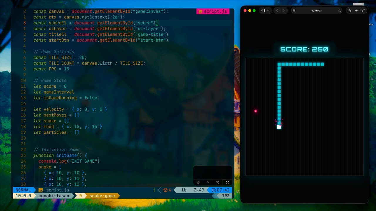 ASMR Programming – Coding a Snake Game with HTML, CSS & JavaScript (No ...