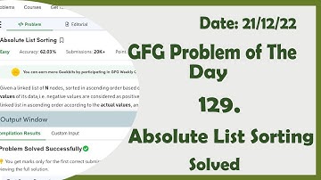 Absolute List Sorting || C++ || GFG Daily Problem