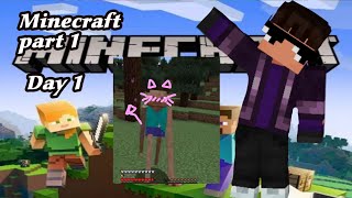 minecraft part 1/day 1 (I sped the other clips cause am lazy editing) #funny #minecraft