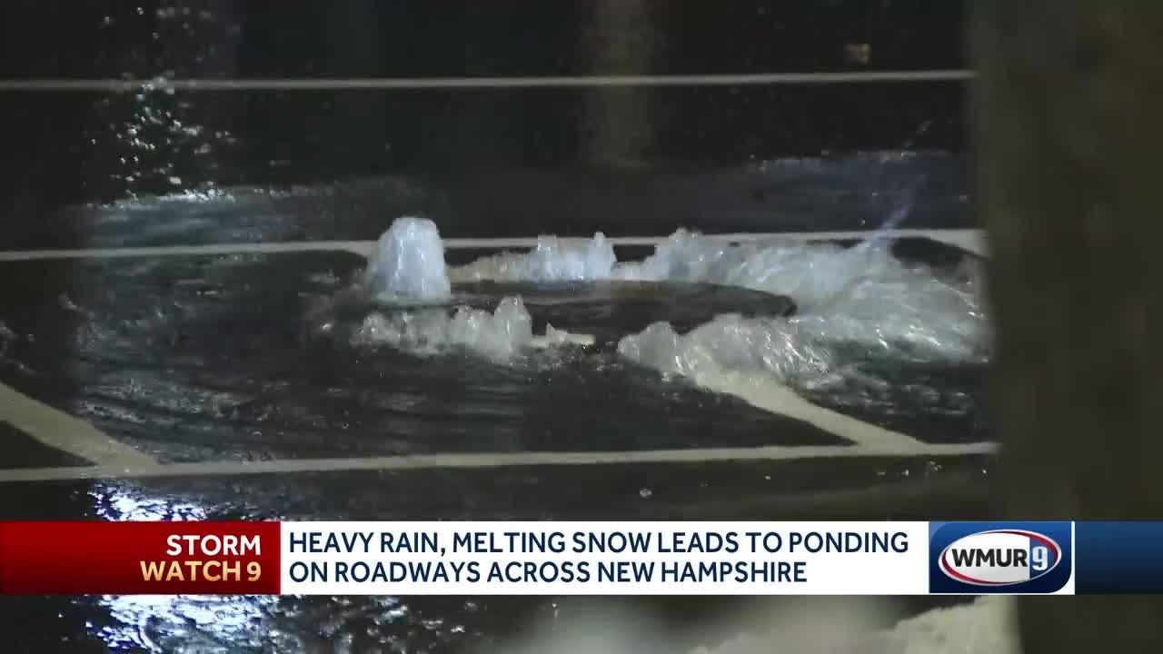 Heavy rain, melting snow leads to ponding on roadways - YouTube