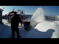 Уборка тяжелого снега мотоблоком, оснащенным снегоуборочной приставкой