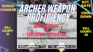 NIGHTCROWS ARCHER WEAPON PROFICIENCY TEST - Bonus damage vs Cooldown plus Activation rate.