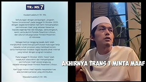 Gus Iqdam Angkat Bicara Soal Ponpes Lirboyo  & Kiai yang dilecehkan || Akhirnya Trans 7 Minta Maaf