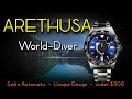 ARETHUSA World-Diver Admiral Blue - 200m Automatic Travel Dive Watch $289 - World Timer Diver