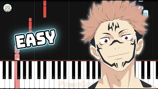 [full] Jujutsu Kaisen OP  'Kaikai Kitan'  EASY Piano Tutorial & Sheet Music