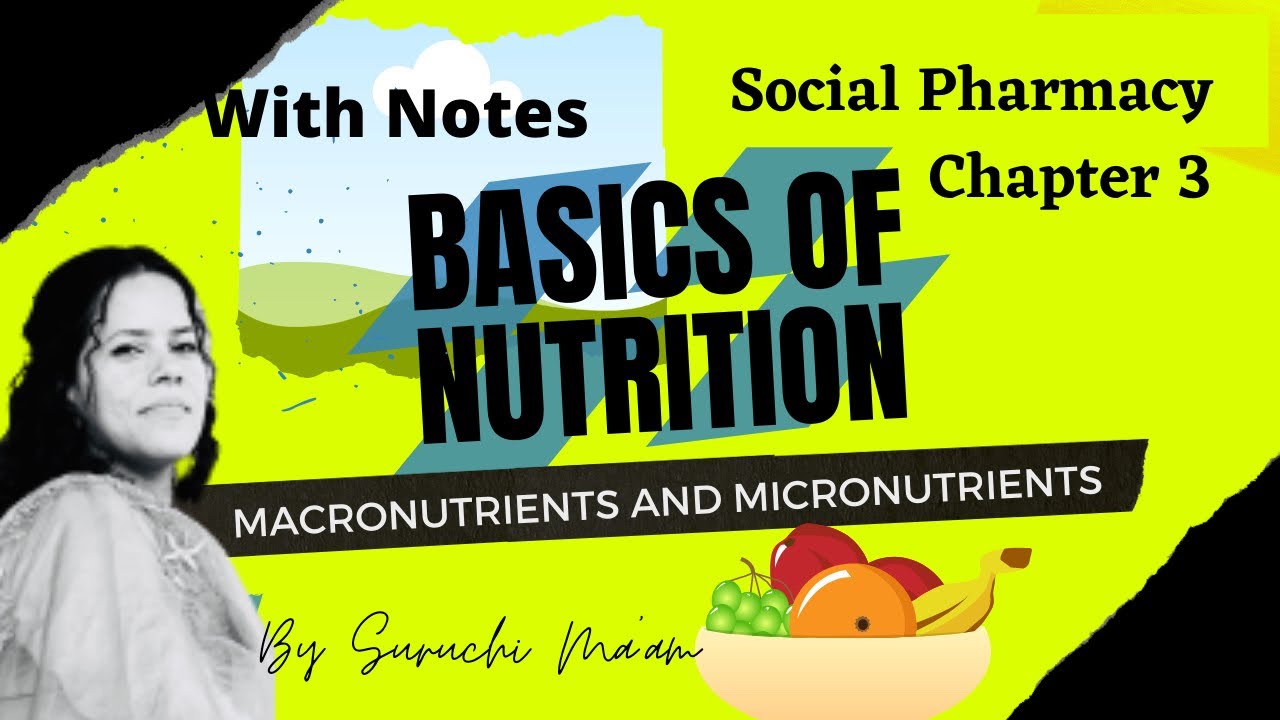 Basics of Nutrition-Macronutrients and Micronutrients || Chapter 3 || Social Pharmacy || With Notes