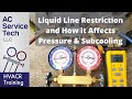 Liquid Line Restriction! What Happens to High Side Pressure & Subcooling?