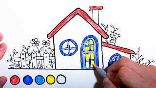 Learn to Draw &amp; Color a Lovely House for Kids - Art for Children