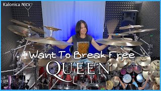 Queen - I Want to Break Free - Freddie Mercury || Drum Cover by KALONICA NICX Resimi