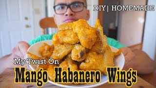 My Twist On:  MANGO HABANERO WINGS |DIY HOMEMADE | MUKBANG | QT