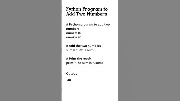 Python Program to Add Two Numbers #pythonbasics #pythontutorial #python