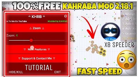 AGARIO NEW KAHRABA MOD 2.18.1 FREE AND FAST FEED X8 SPEEDER TUTORIAL 😊FAST FEED AND ZOOM❤️