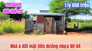 Cần nhượng nhà & đất 2034m2 MT đường nhựa ĐH O4 . Kinh doanh hết sảy . Gần trường học . Giá 1tỷ650tr