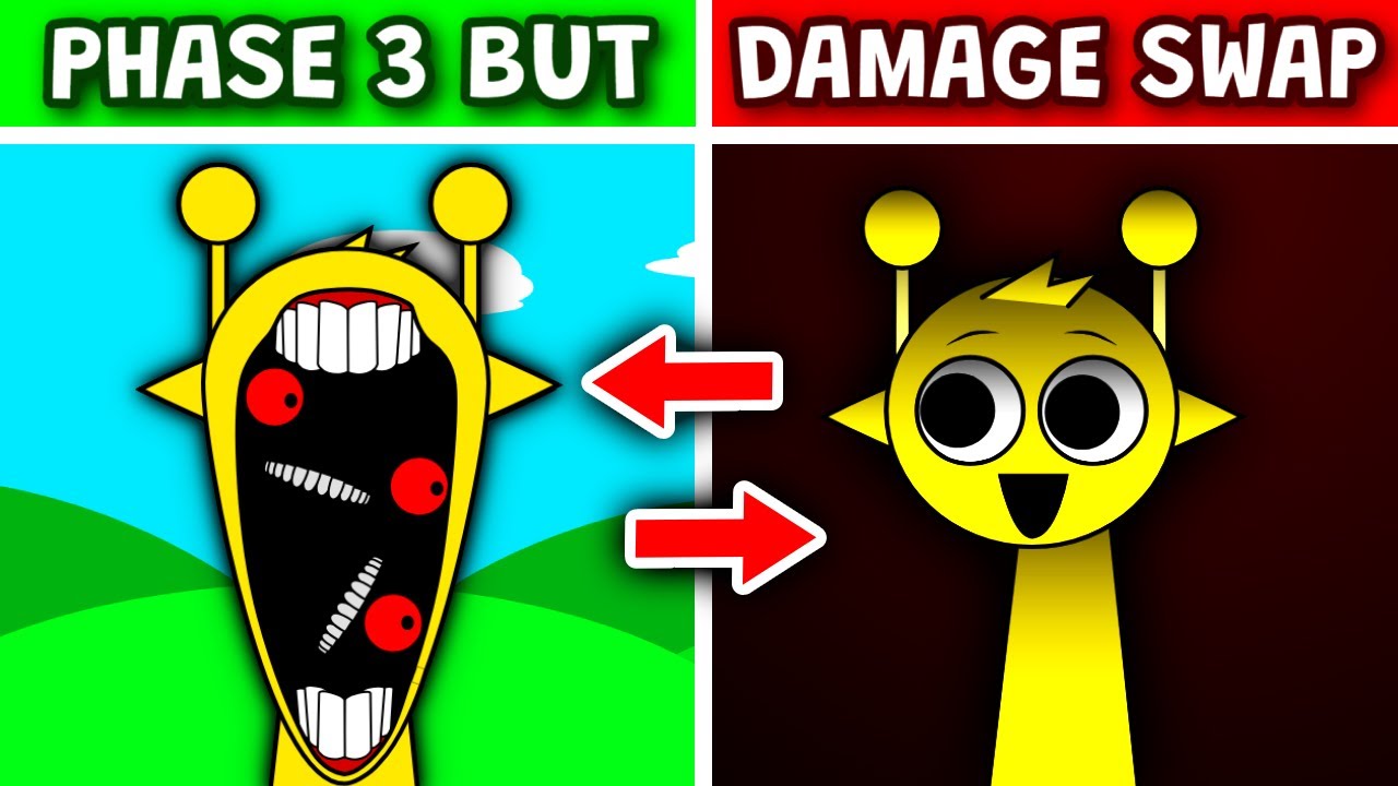 Sprunki Phase 3 But DAMAGE SWAPPED (New Reactions)