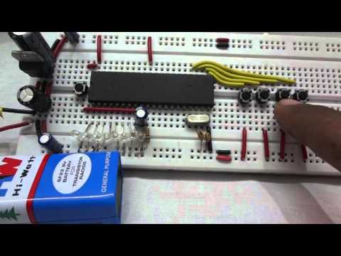 Chapter 4.6 - 8051 On Breadboard with Switches and Multiple LED -Demo Working Video