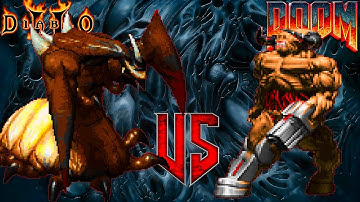 Duriel vs Cyberdemon  - DOOM vs DIABLO : Monster Infighting - RETRO ARENA