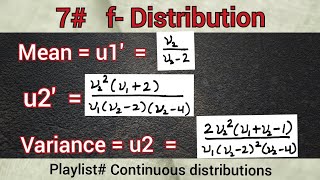 mean and variance of f distribution