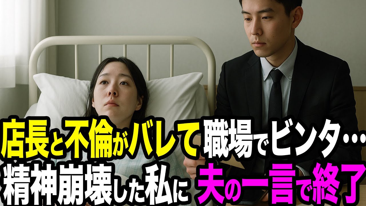 【シタ妻】看護師を目指す優しい夫を裏切り店長と不倫…職場ビンタと掲示板晒しで精神崩壊→病室に現れた元夫は「お前も間男も潰す。鬱で地べたを這ってろ」の一言で終わった【修羅場朗読】