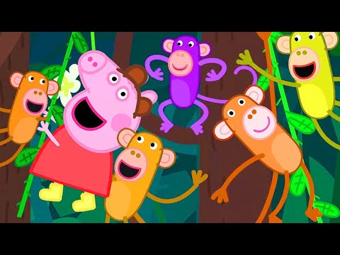 FIVE LITTLE MONKEYS JUMPING ON THE BED WITH PEPPA PIG