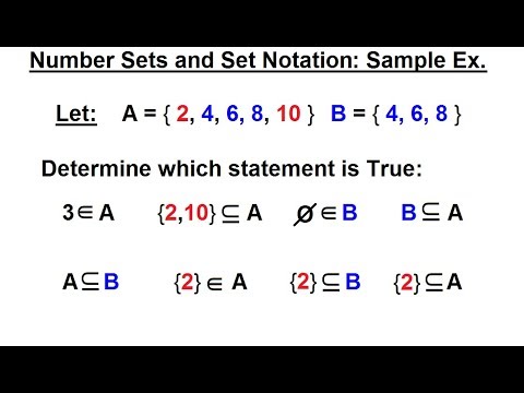 Algebra - Ch. 0.6: Basic Concepts (6 of 36) Number Sets and Set Notations: Examples