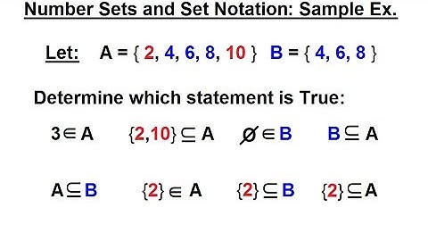 Algebra - Ch. 0.6: Basic Concepts (6 of 36) Number Sets and Set Notations: Examples
