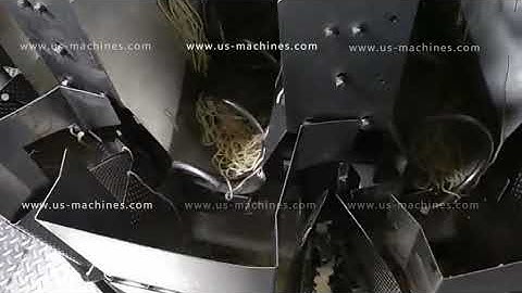 Dry noodle multi weighing heads vertical bag packaging machine running video
