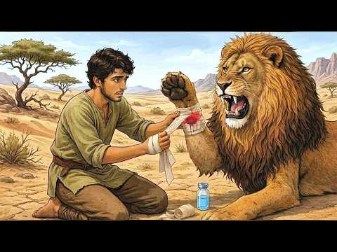 حكاية الشاب الفقير الذي أنقذ أسد ا مريضا فأعزه الله به وغي رحياته للأبد 
