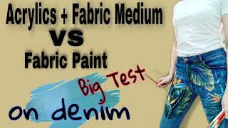 Fabric Paint vs Acrylic & Fabric Medium on denim | Big paint test & Review screenshot 5