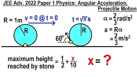 JEE Advanced Physics 2022 Paper 1: #5 Angular Acceleration, Projectile Motion (Mechanics)