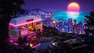80s Synthwave &amp; Chillwave Lofi Music | Retro Nostalgia &amp; Chill Beats to Relax 🌧️ Rainy Ocean Night