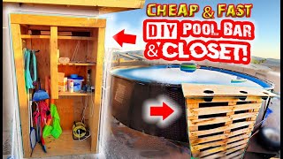 DIY pool bar and closet, cheap & simple | above ground pool storage mods