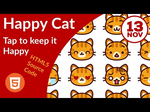 Happy Cat - Tap to keep it happy, forever till the end - Very Basic Phaser Game Example