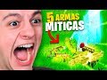 ENCUENTRO 5 ARMAS MÍTICAS EN 1 PARTIDA DE FORTNITE.