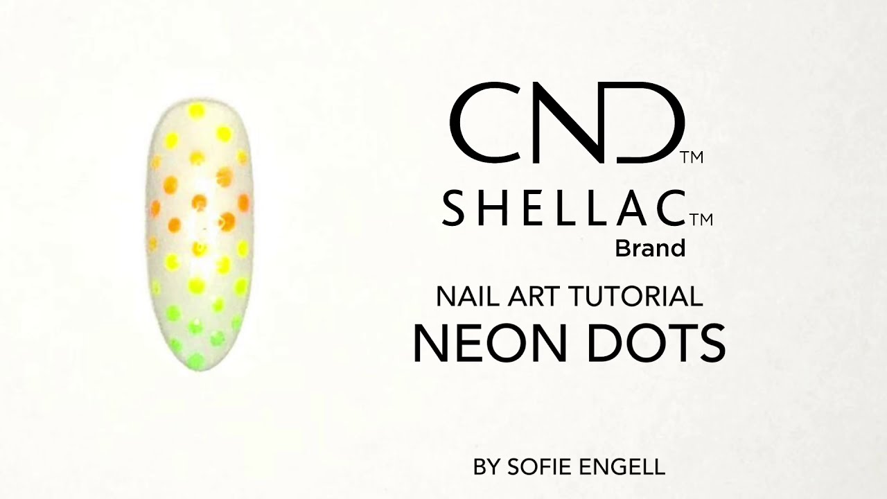 CND Shellac nail art tutorial neon polka dots