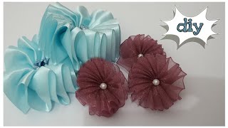 وردة من شريط الساتان |  DIY satin ribbon rose flowers | أعمال فنية يدوية | handmade | diy | Artworks