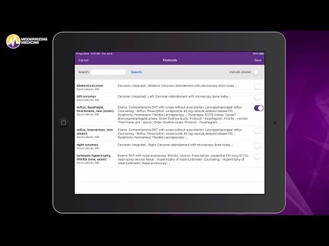 Using Protocols in Our ENT EHR System, EMA™