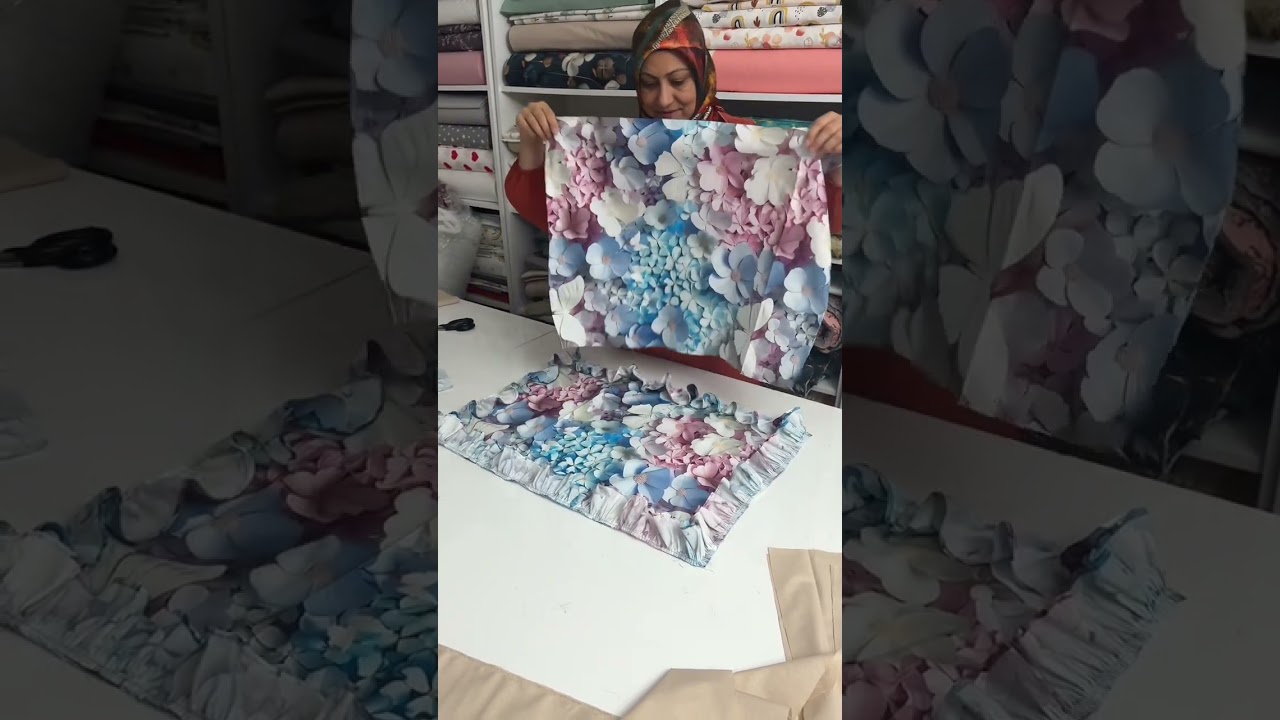 Fırfırlı yastık dikimi büzgülü yastık dikimi