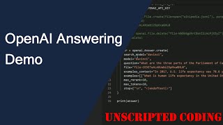 OpenAI Question and Answer demonstration: Can it read Wikipedia | Unscripted Coding