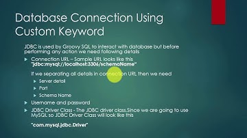 Database testing using custom keyword in Katalon Studio